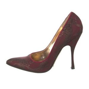Dolce & Gabanna Burgundy Printed Pumps - Very Good Condition